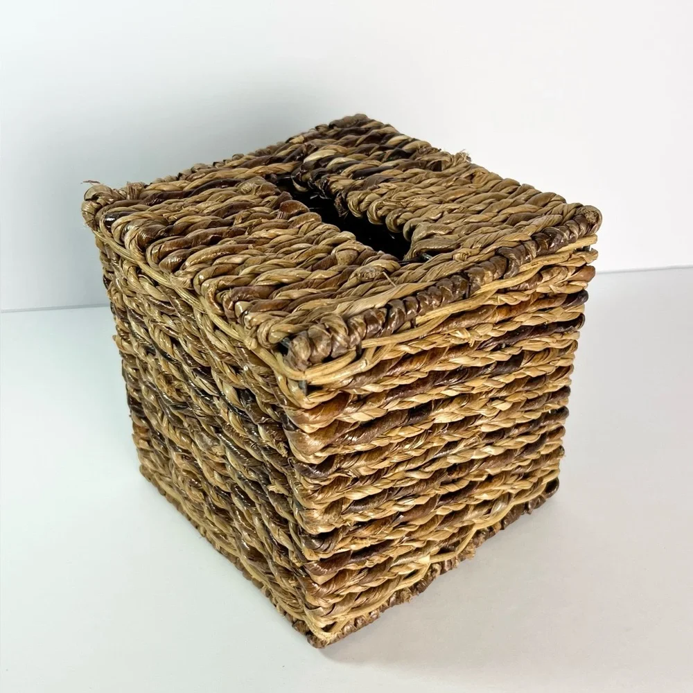 Boho‎ tissue box cover Basket woven